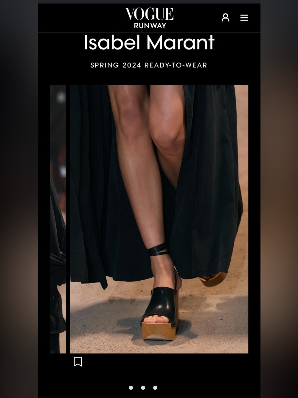 Auth Isabel Marant Spring 2024 Runway Ready to wear- Black Platform.